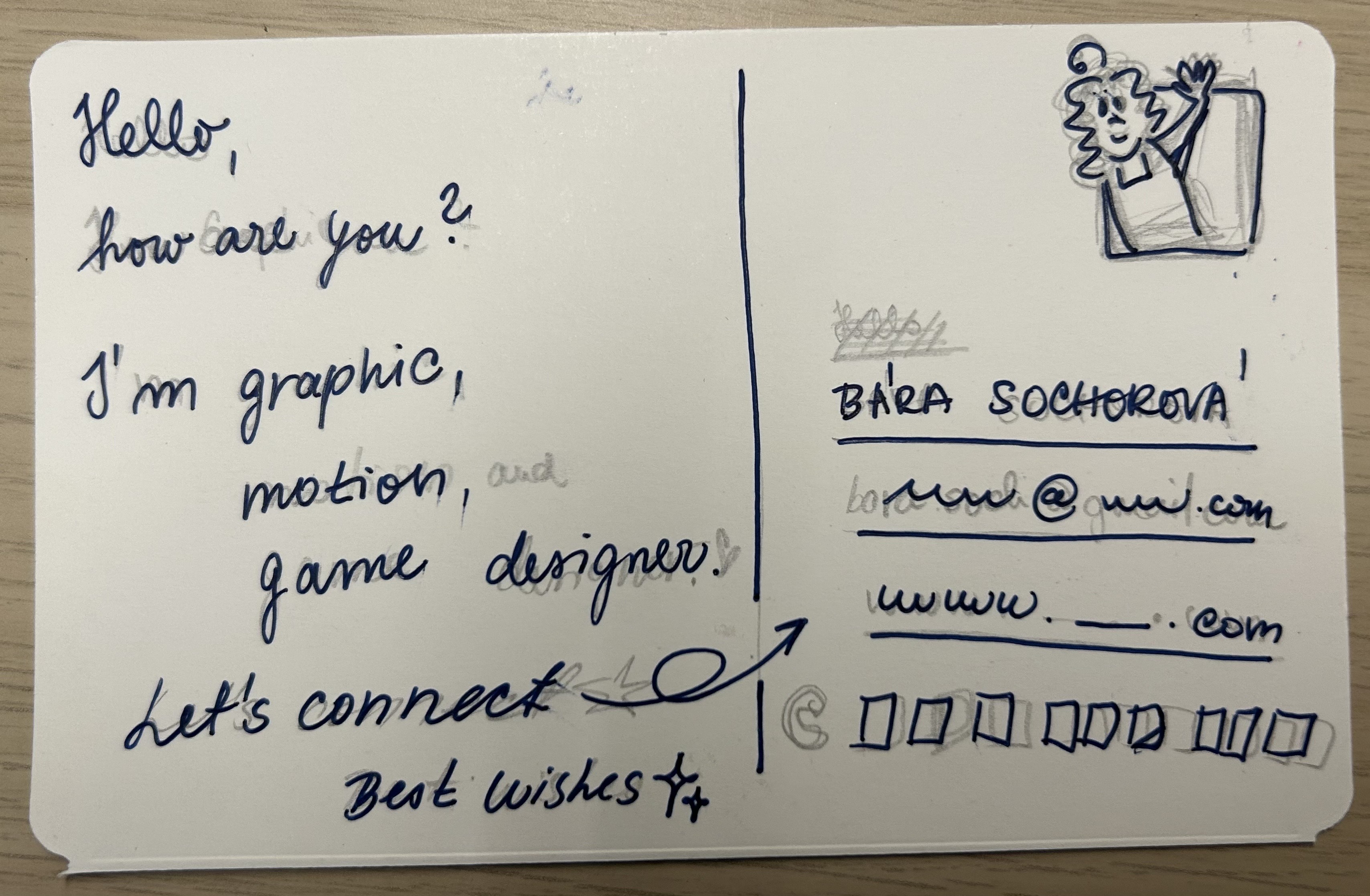 Business card as postcard.